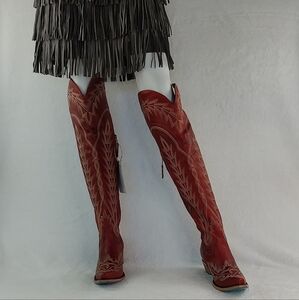 Lane Boots - Over the Knee “SMOLDERING RUBY”